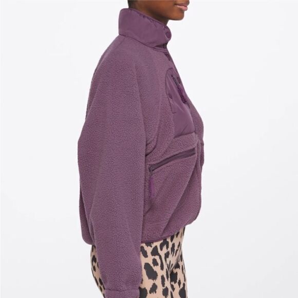 Free People Fleece Jacket Size Small NWT color purple - Picture 3 of 8